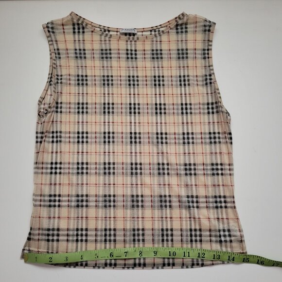 BURBERRY LONDON Vintage Nova Check Sheer Cropped Tank Top - Size: S - Picture 6 of 10